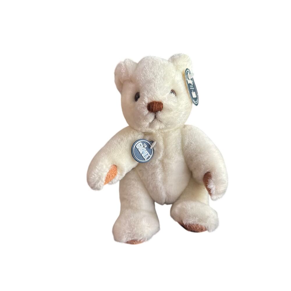New With‎ Tags Vintage GUND 1983 Cream Ivory Color Teddy Bear Fully Jointed - Picture 2 of 10